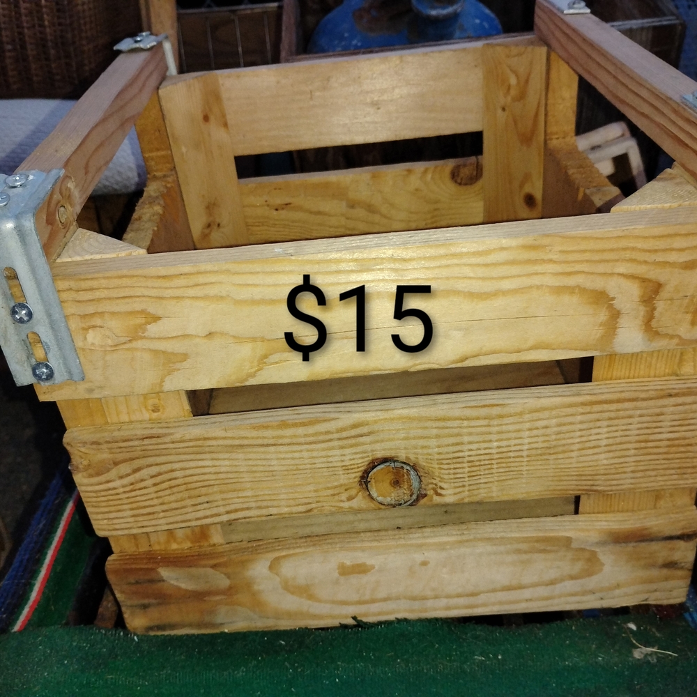Wooden Crate with Metal Accents